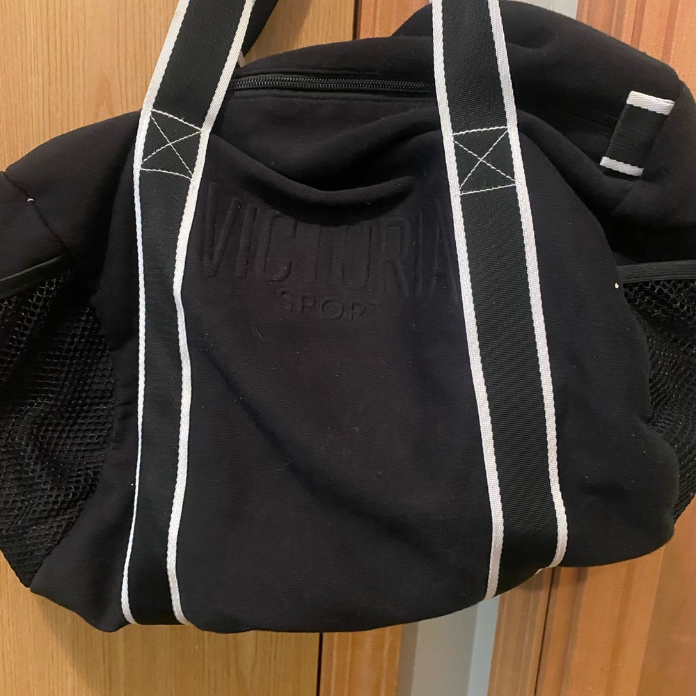 Victoria's Secret Black Duffel Bag Minimalist Design